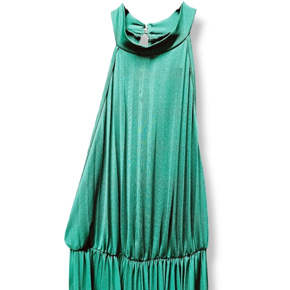 NEW ASOS Floor Length Halter Style Emerald Green Maxi Dress size 4 Tall - Picture 2 of 9